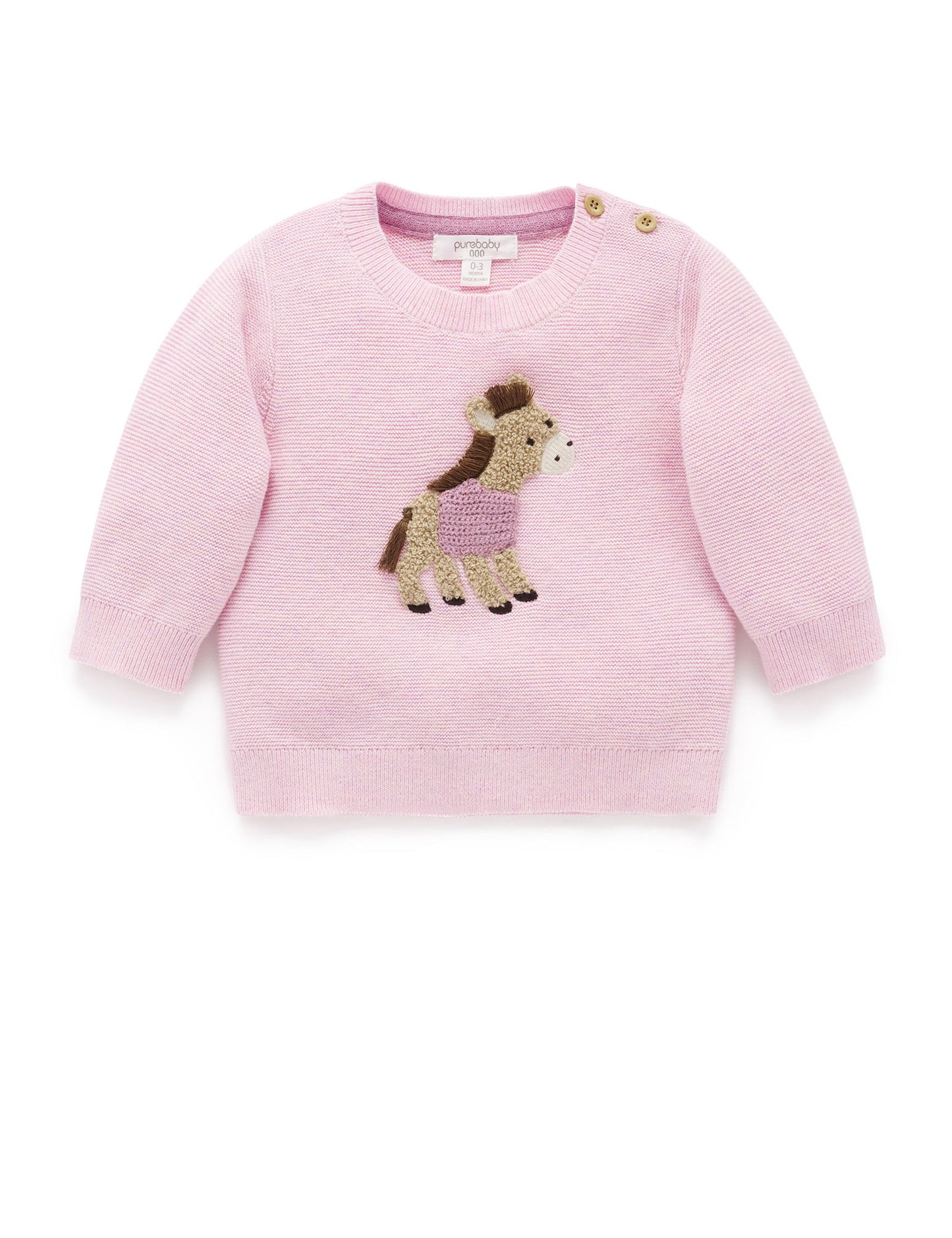 On The Farm Pink Horse Sweater