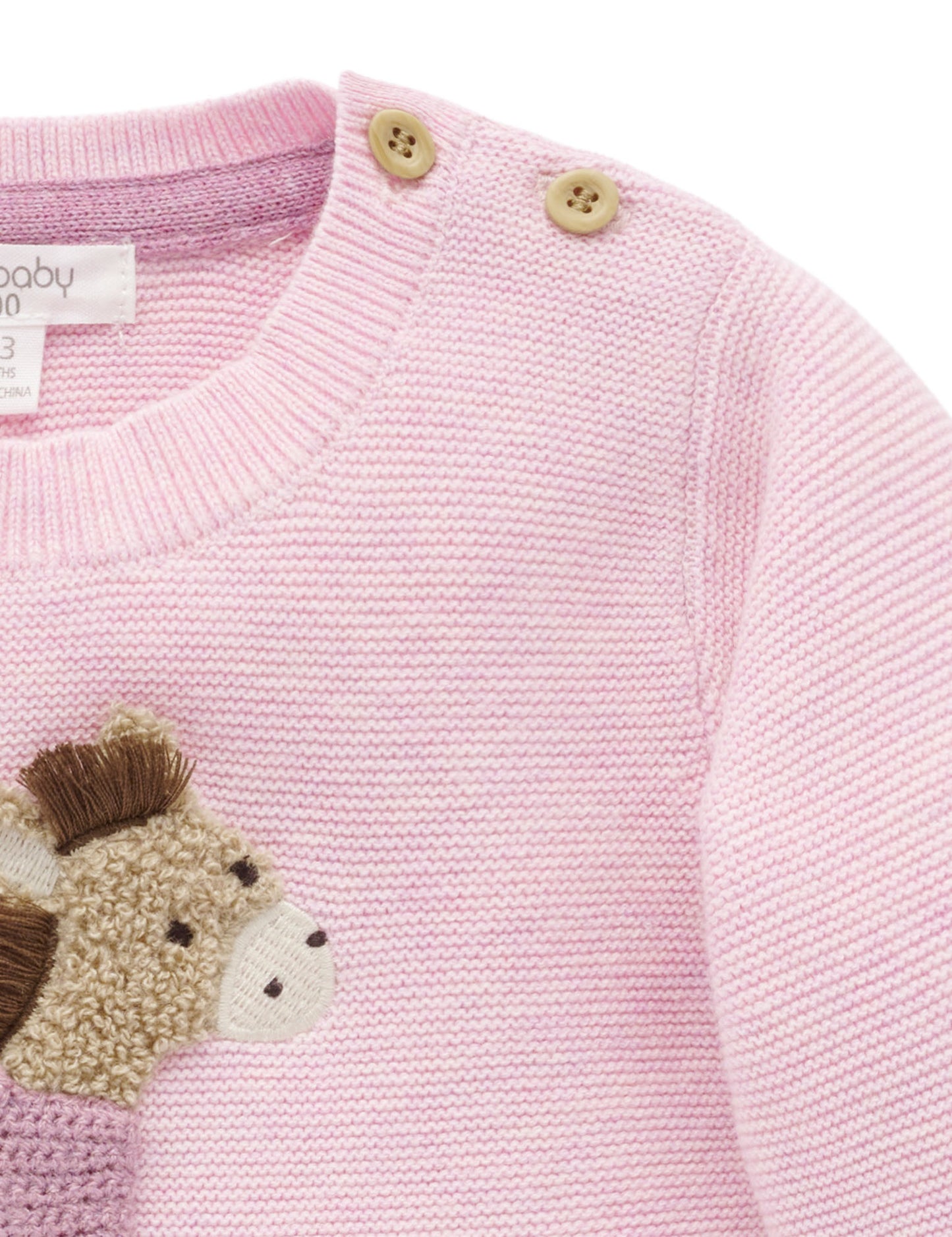 On The Farm Pink Horse Sweater