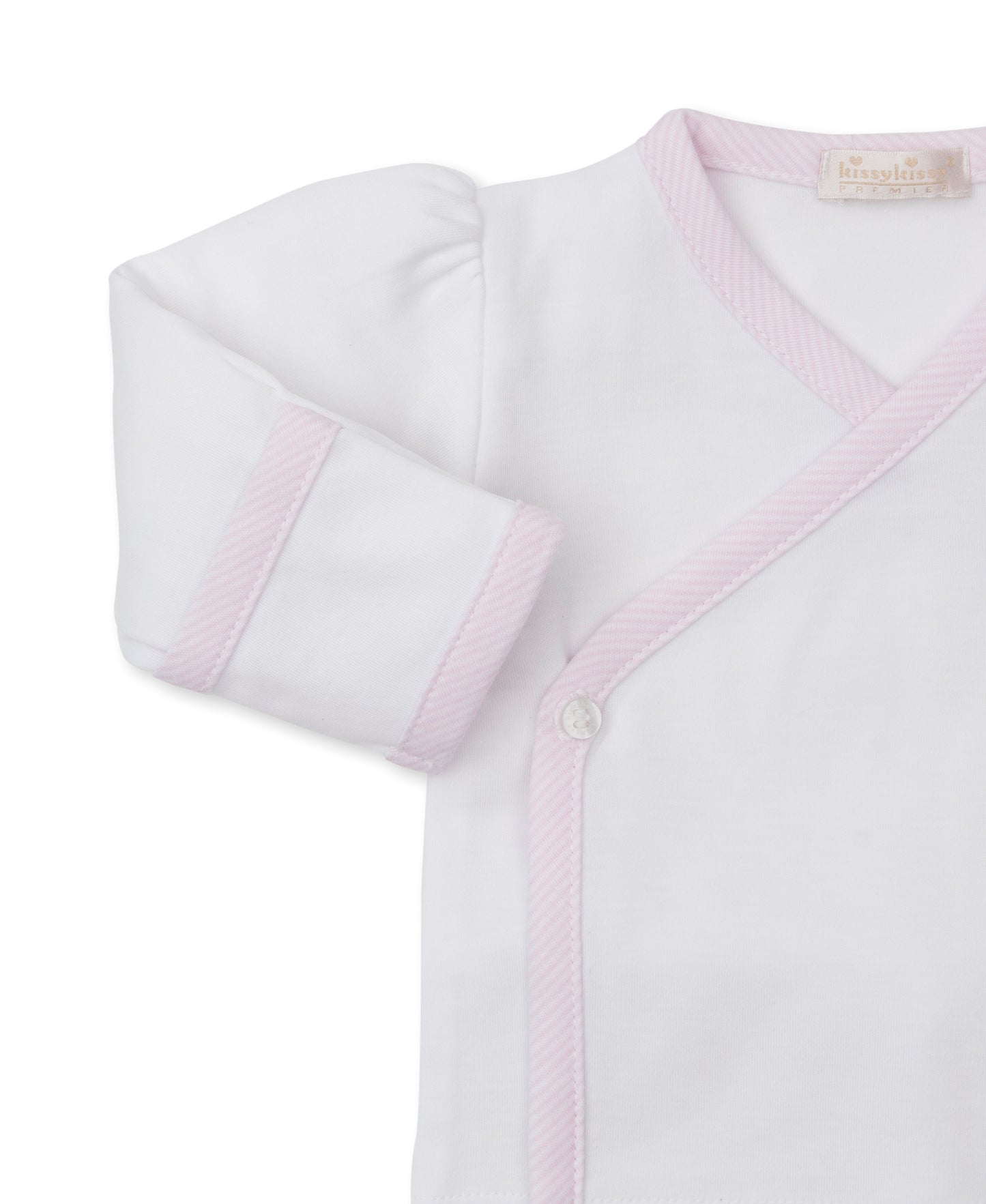 Footed Pant Set with Hand Embroidered Pink Premier Playful Pups