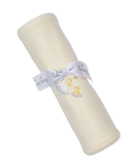 Hand Embroidered Receiving Blanket, Premier Duck Pond Paddles