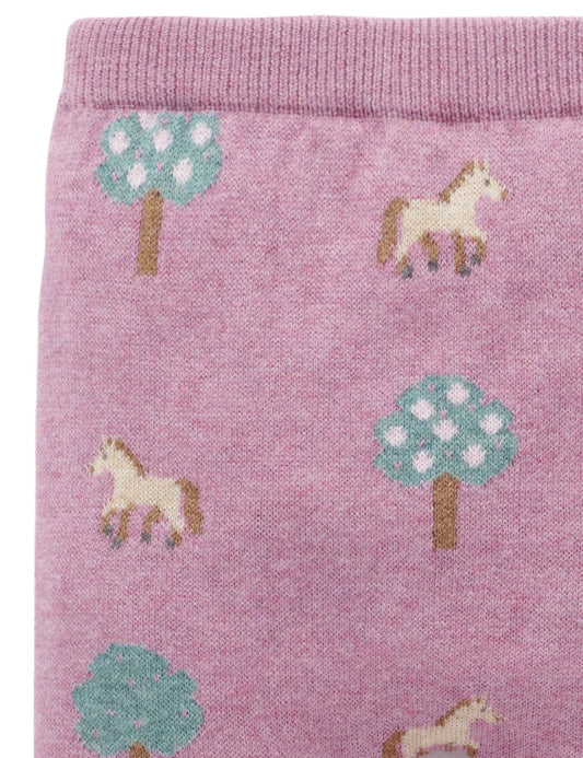 On The Farm Leggings, Lilac Orchard Jacquard
