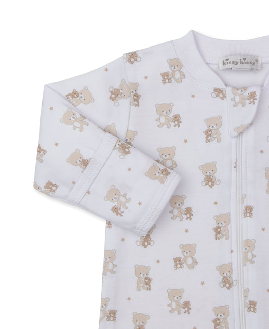 Printed Zippered Footie, Teddy Bear Love