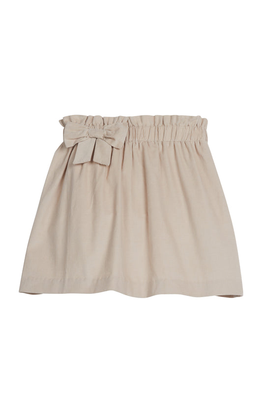 Paperbag Bow Skirt - Stone Corduroy