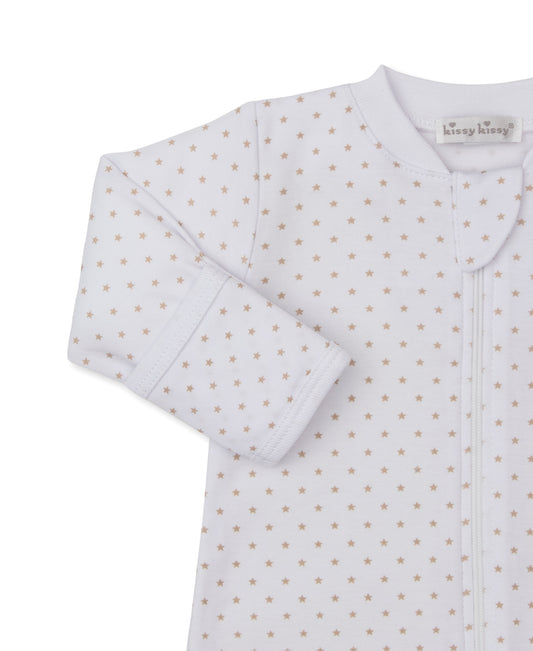Printed Zippered Footie, Teddy Bear Love Stars