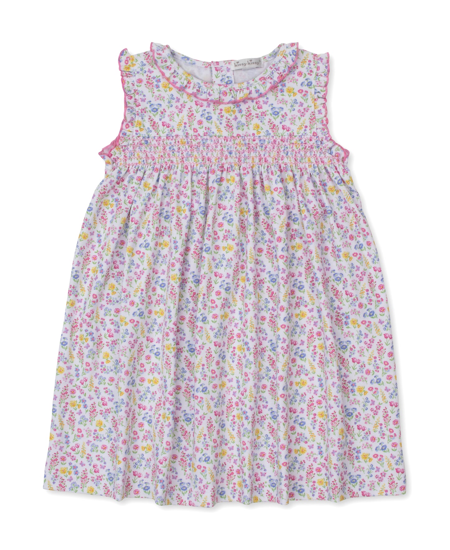 Printed Sleeveless Play Dress, Pastel Gardens