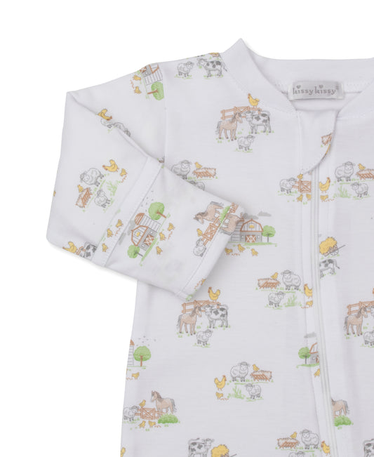 Printed Zippered Footie, Fun on the Farm