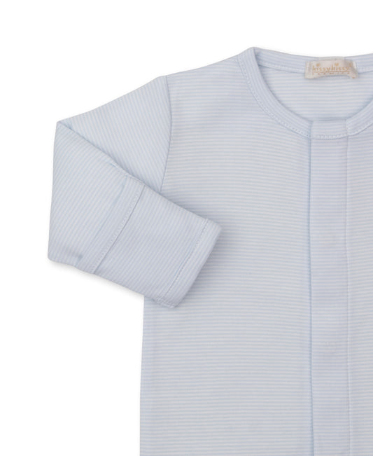 Hand Embroidered Striped Footie, CLB Summer Sailboat