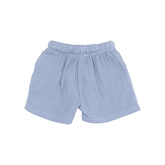 Solid Muslin Dusty Blue Shorts