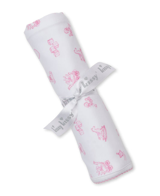 Printed Receiving Blanket, Vintage Toy Treasures