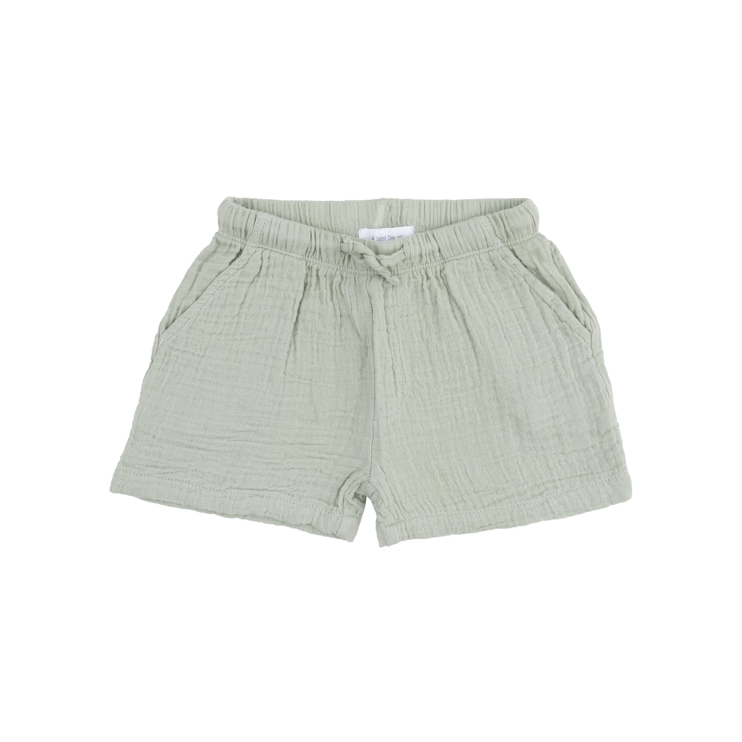 Solid Muslin Desert Green Shorts