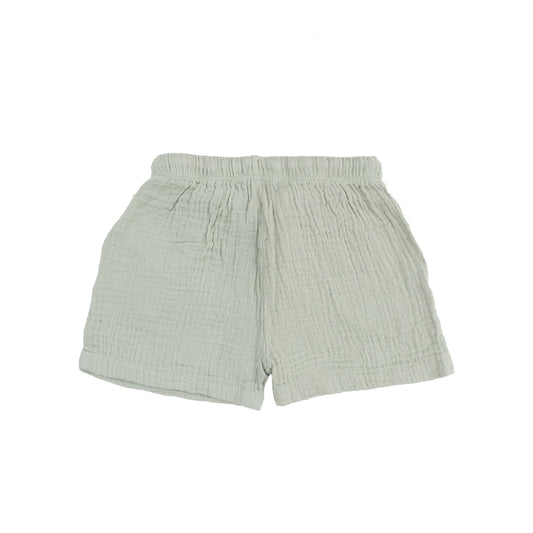 Solid Muslin Desert Green Shorts