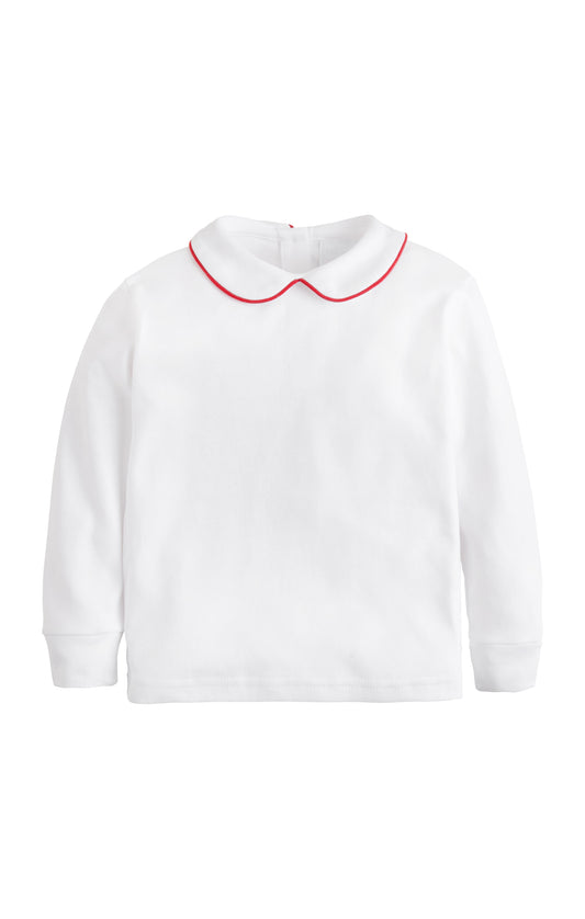 Piped Peter Pan Shirt - Red