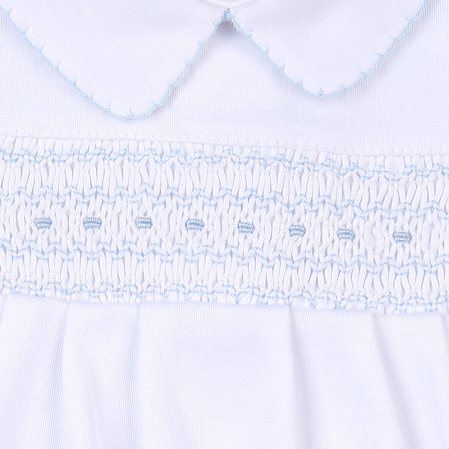 Taylor & Tyler Blue Smocked Collared Footie
