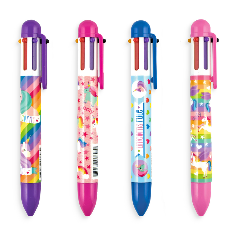 6 Click Multi Color Pen, Unique Unicorns (sold individually)
