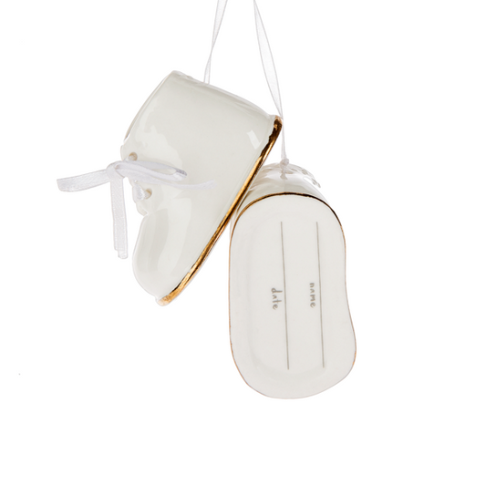 Ornament, White Baby Booties