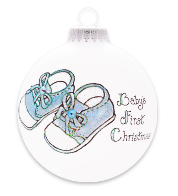 Ornament, Baby Boy's First Christmas Blue Booties