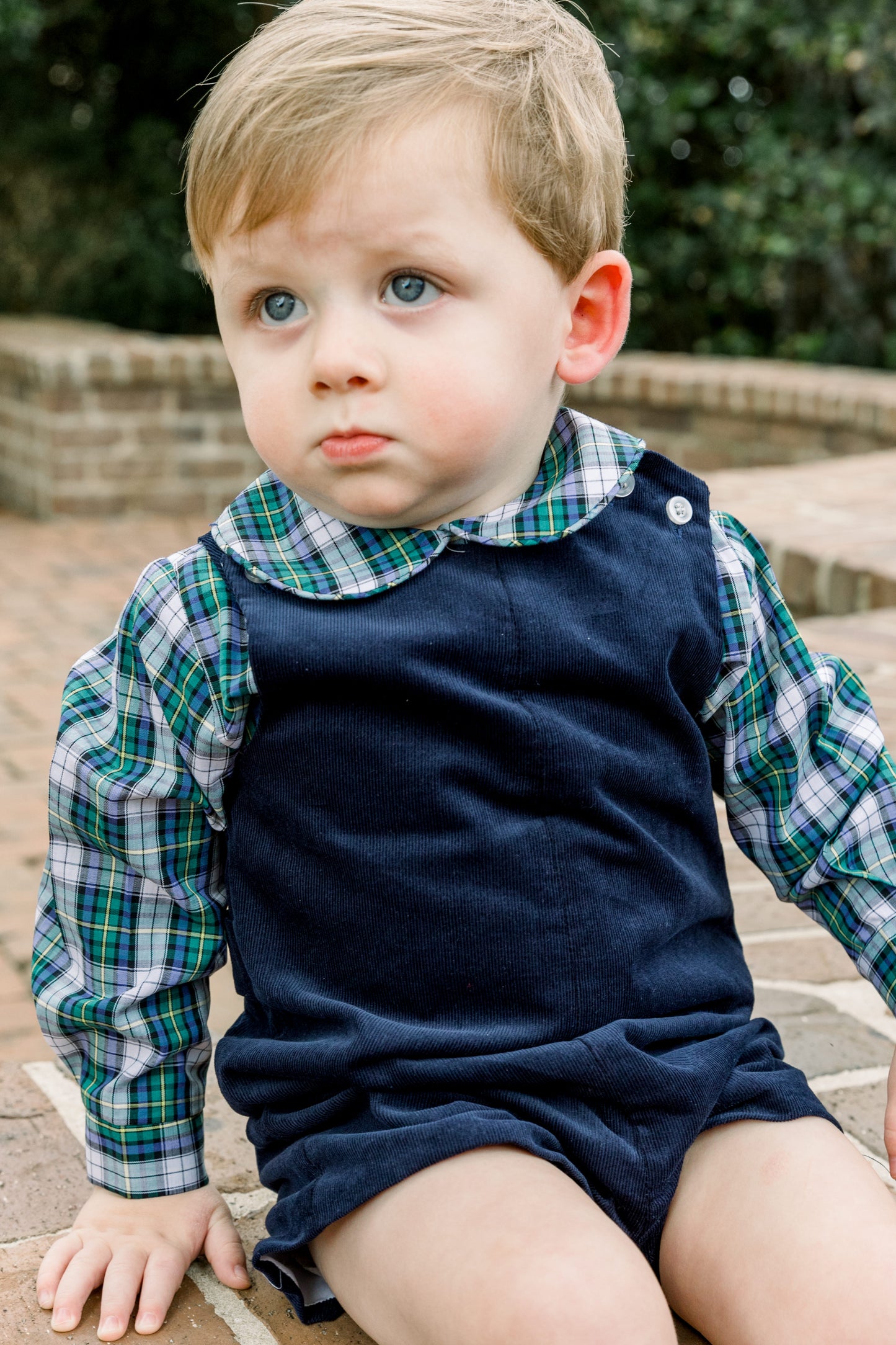 Corduroy Short John John with Tabs