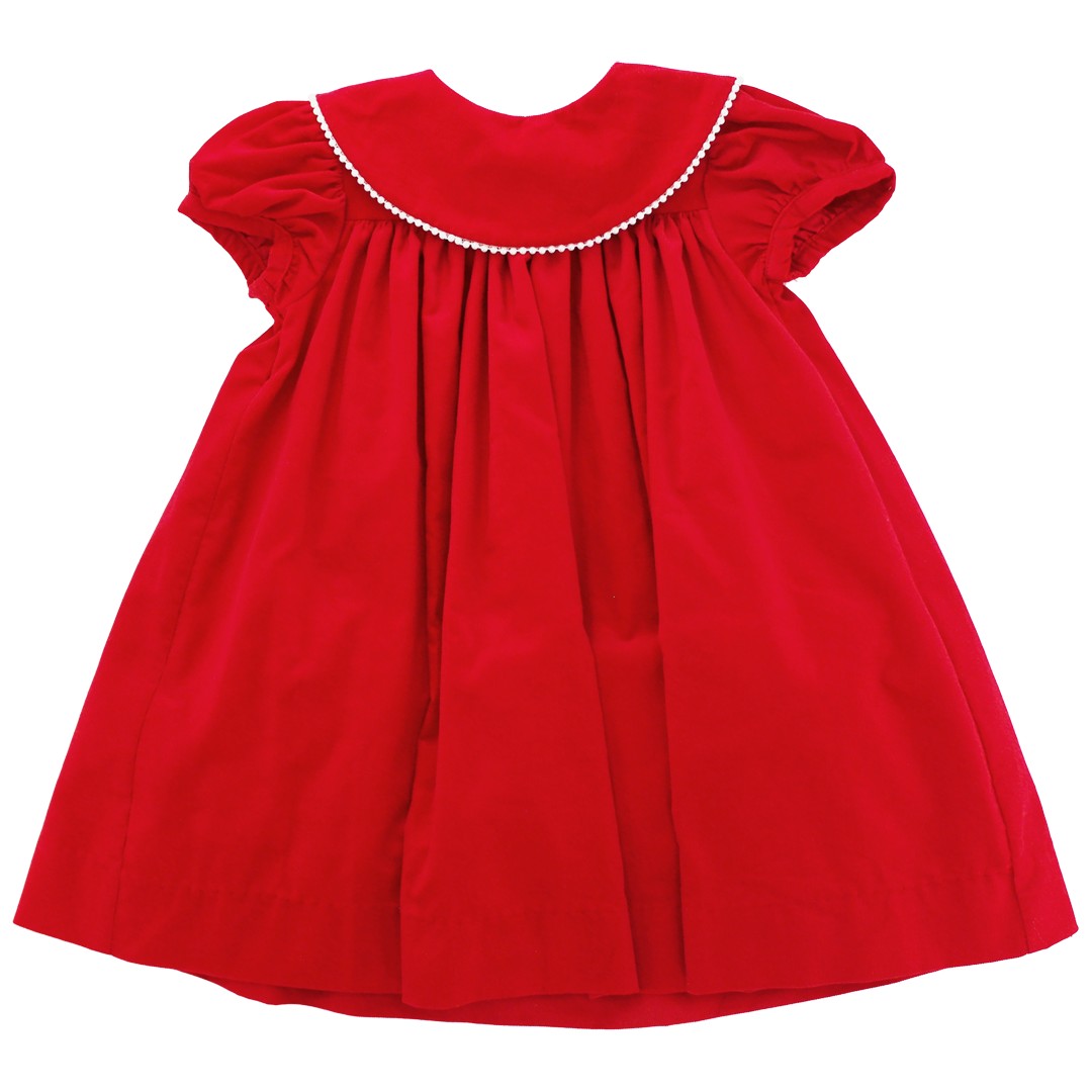 Red Corduroy with Pearls Float Dress