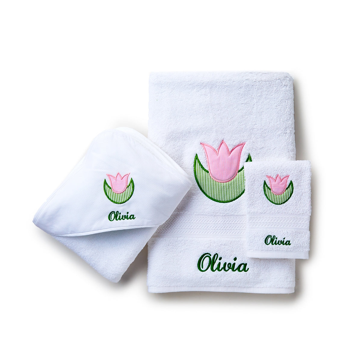 3 Piece Bath Towel Set, Tulip