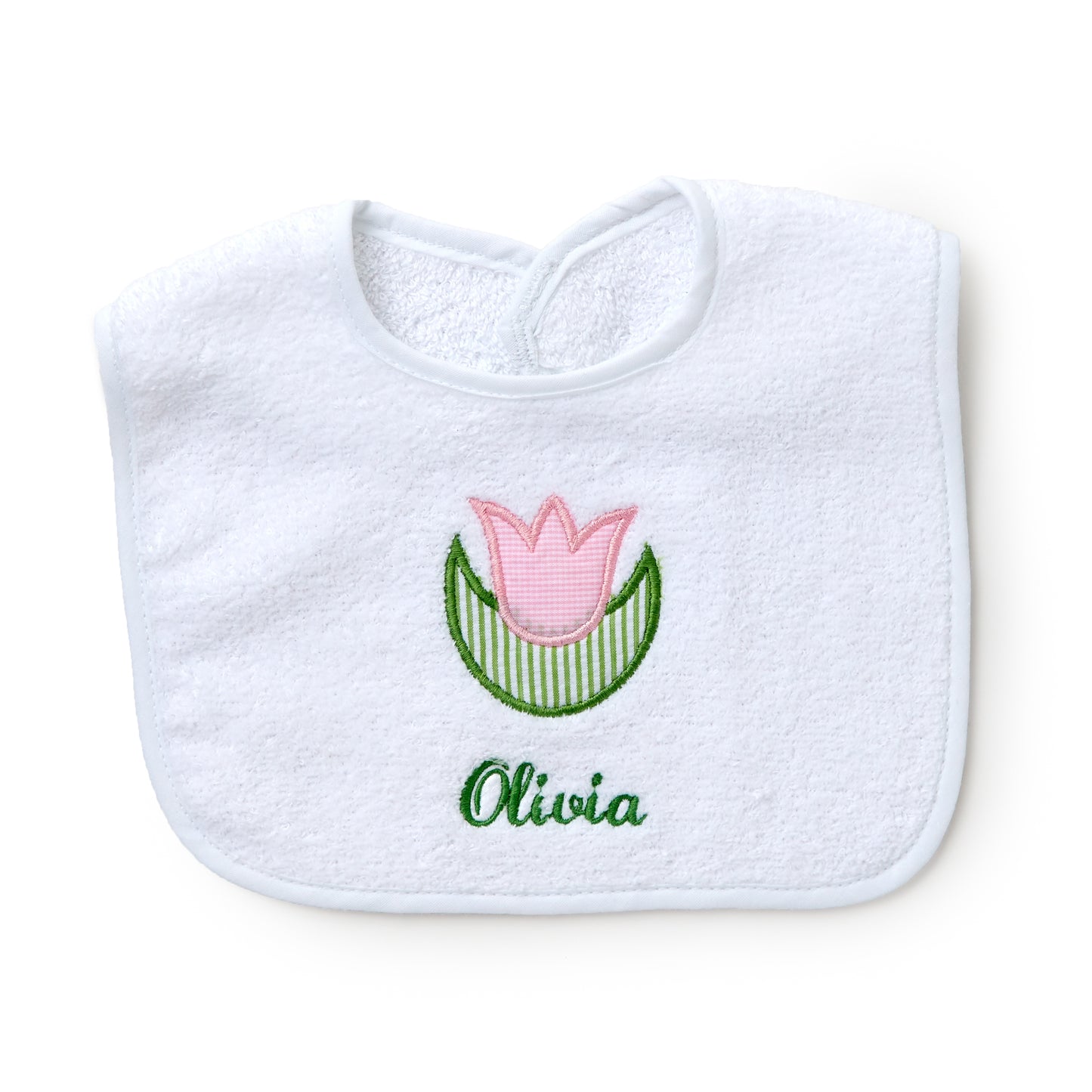 Bib with Applique, Tulip