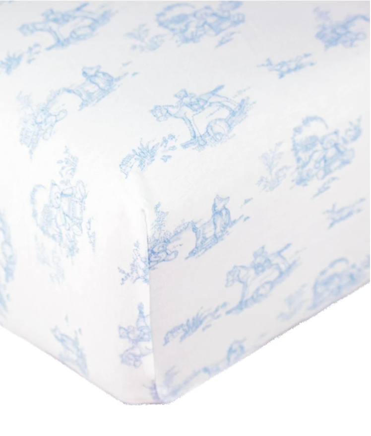 Crib Sheet, Blue Toile