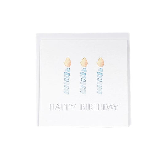 Enclosure Card, Blue Candles Happy Birthday