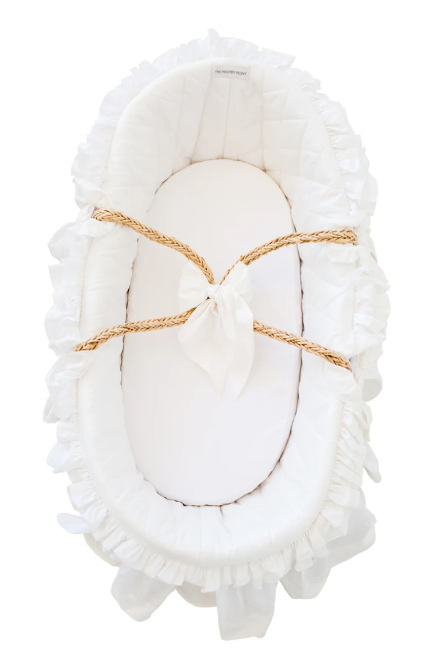 Moses Basket, White with Ivory