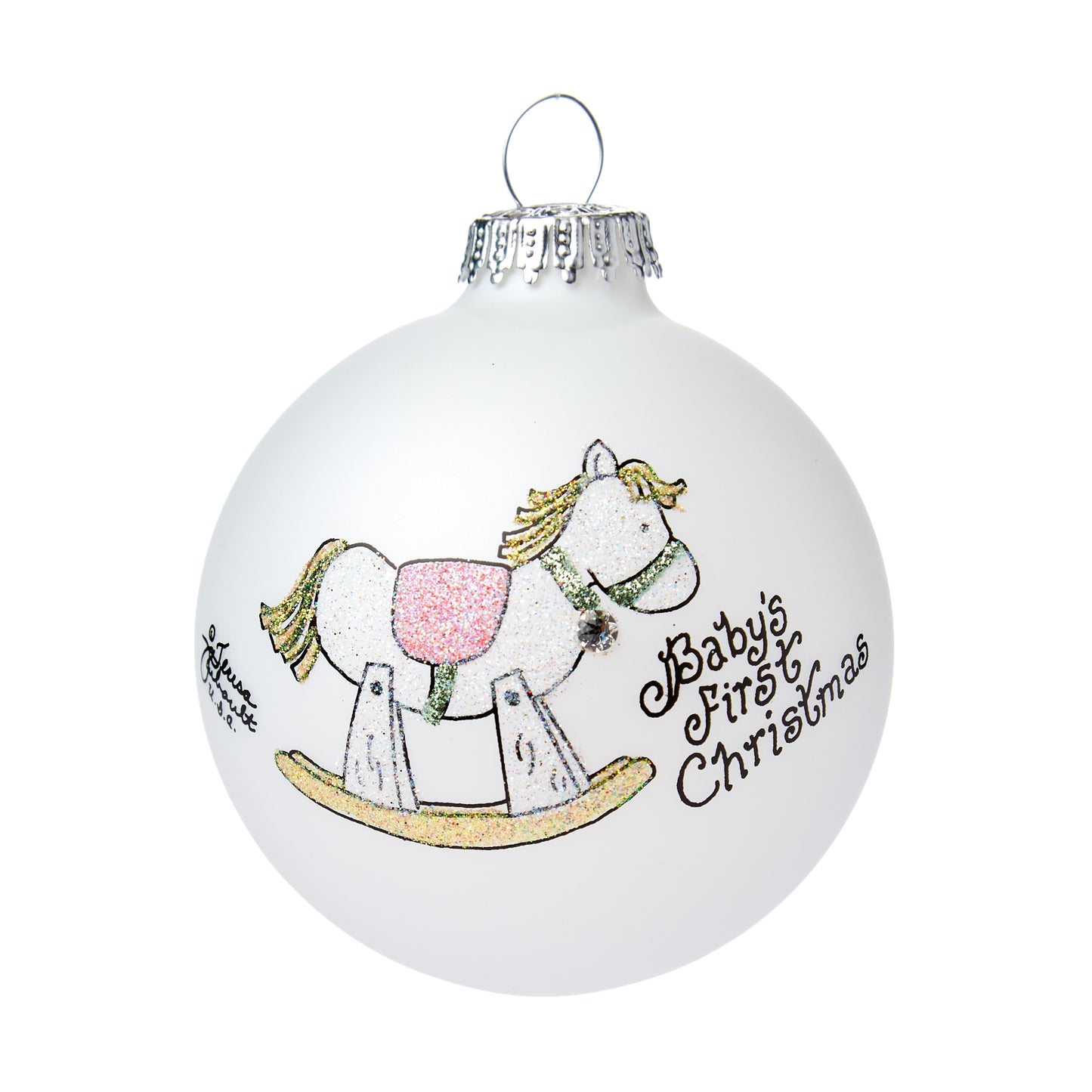Ornament, Baby Girl's First Christmas Rocking Horse