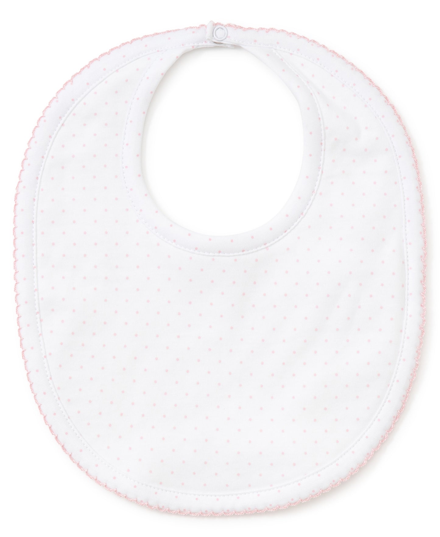 Polka Dot Bib, White with Pink