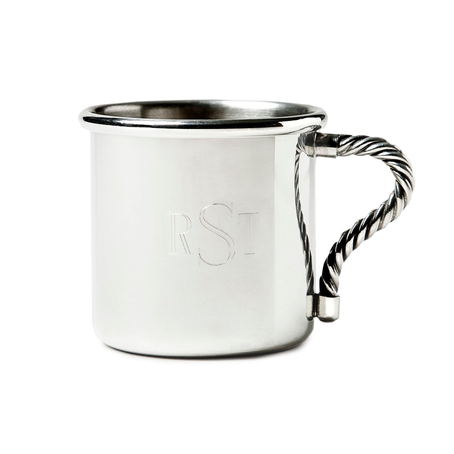 Classic Pewter Baby Cup, Rope Handle