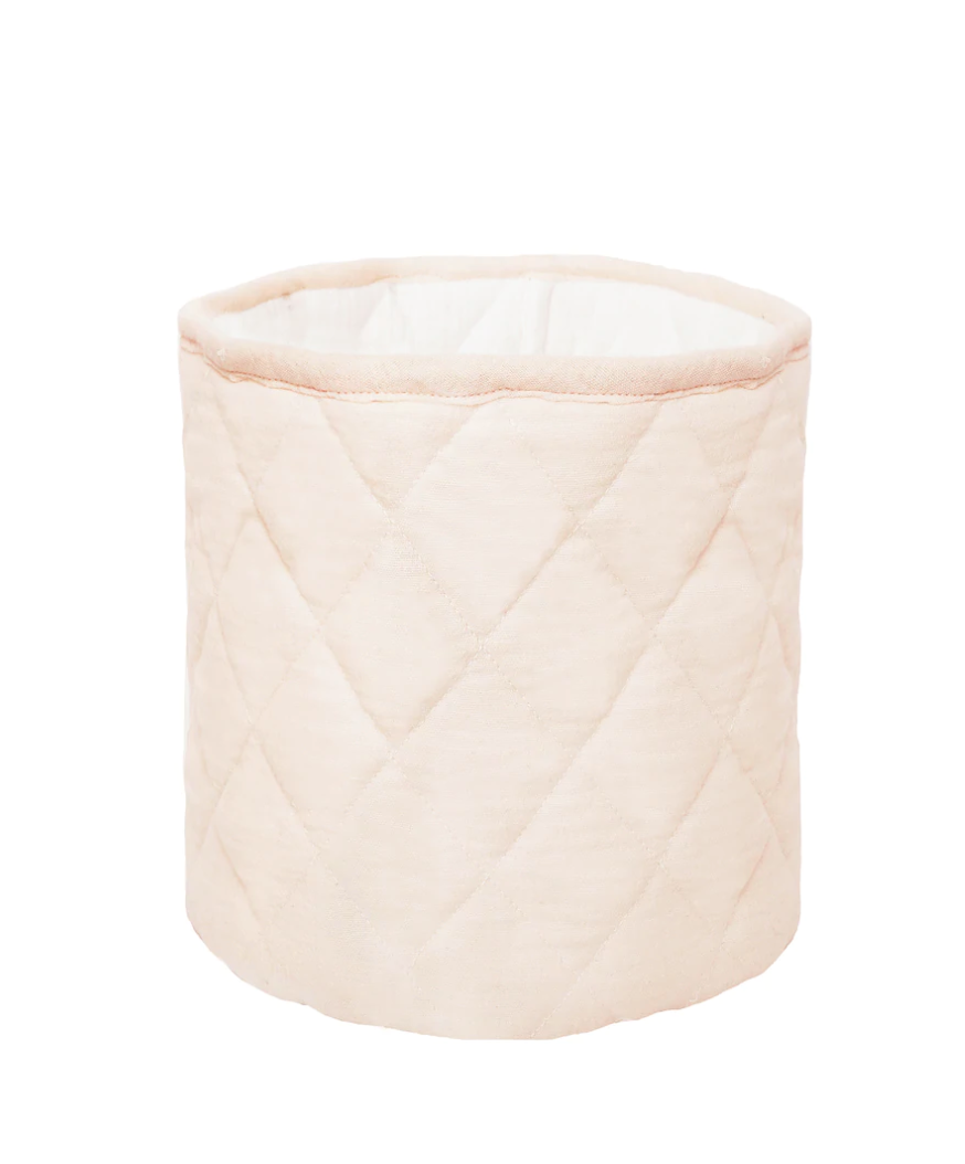 Set of 2 Quilted Bins, Blush
