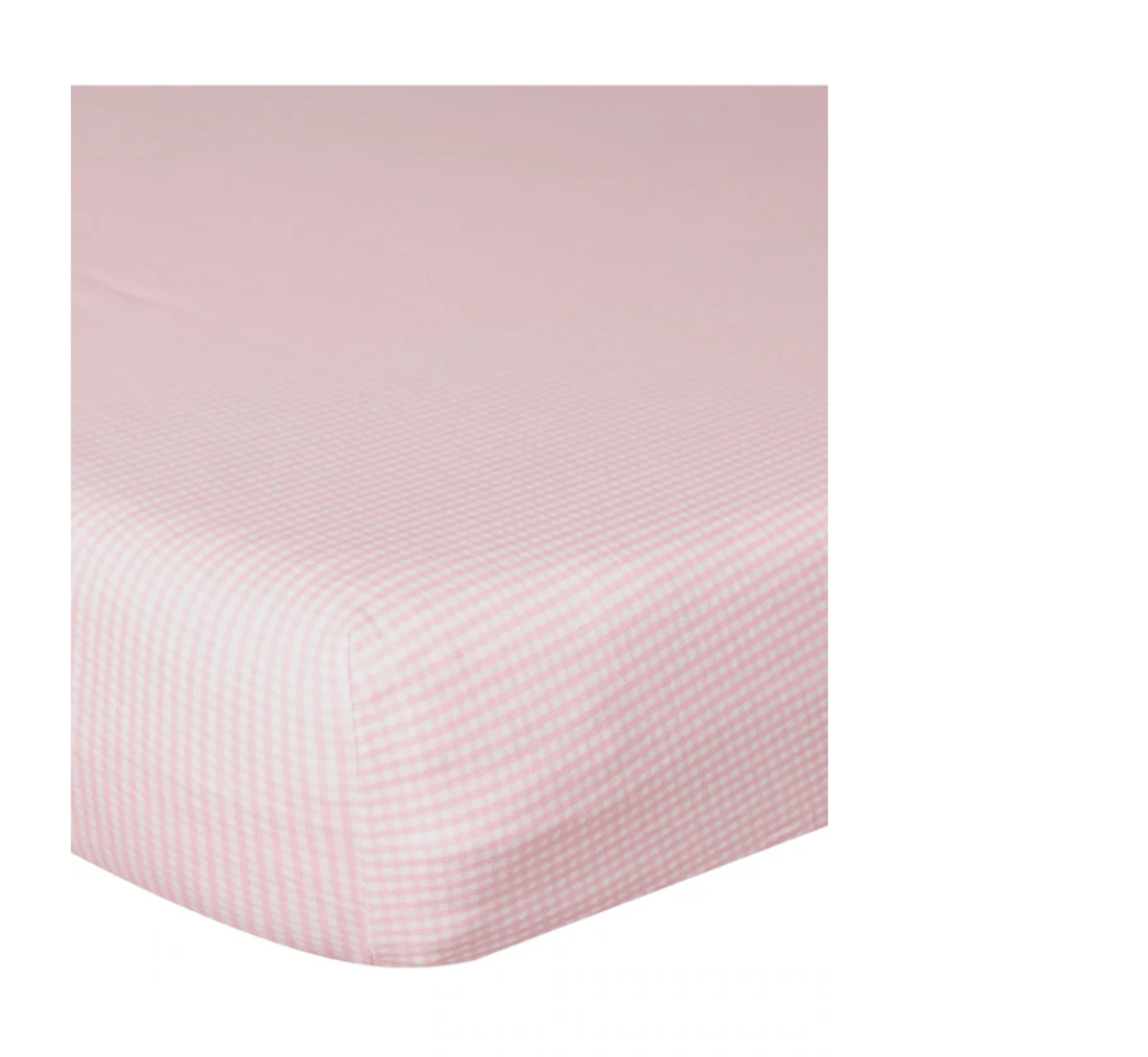 Pink gingham crib outlet sheet