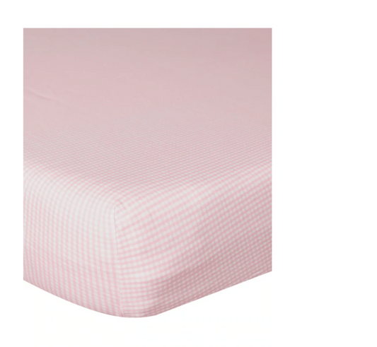 Crib Sheet, Pink Gingham