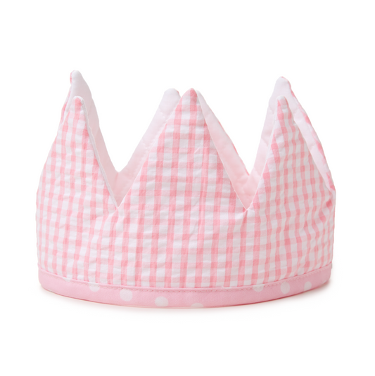 Birthday Pink Check Crown