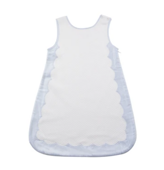 Scallop Sleep Sack Blue Trim