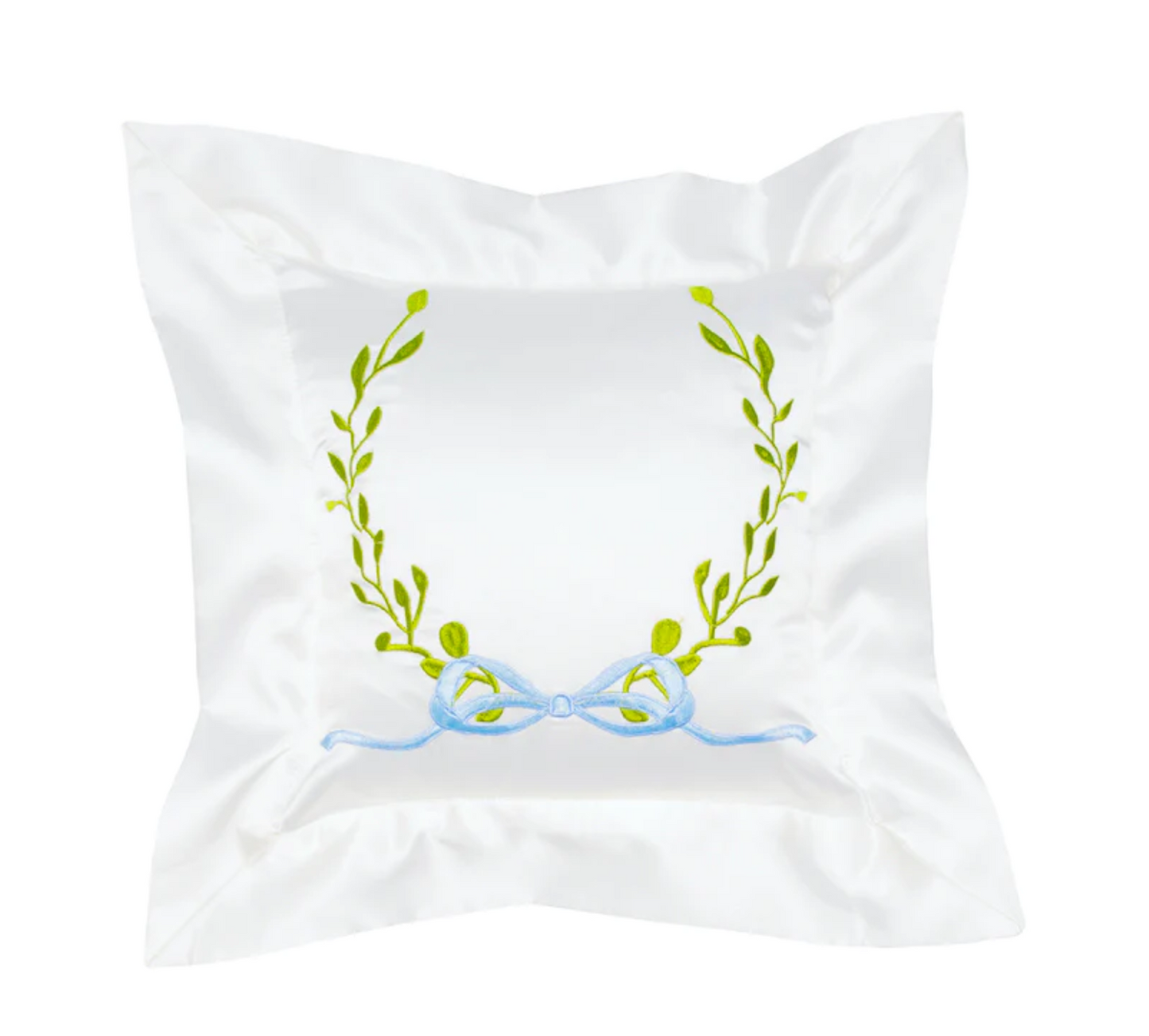 Square Satin Baby Pillow with Wreath
