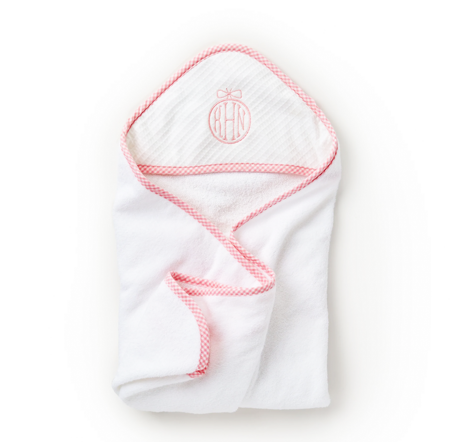 Hooded Towel, Gingham Trim