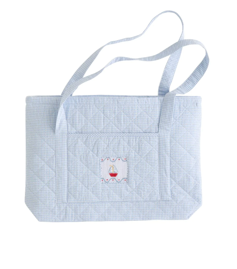 Smocked Tote Bag, Sailboat