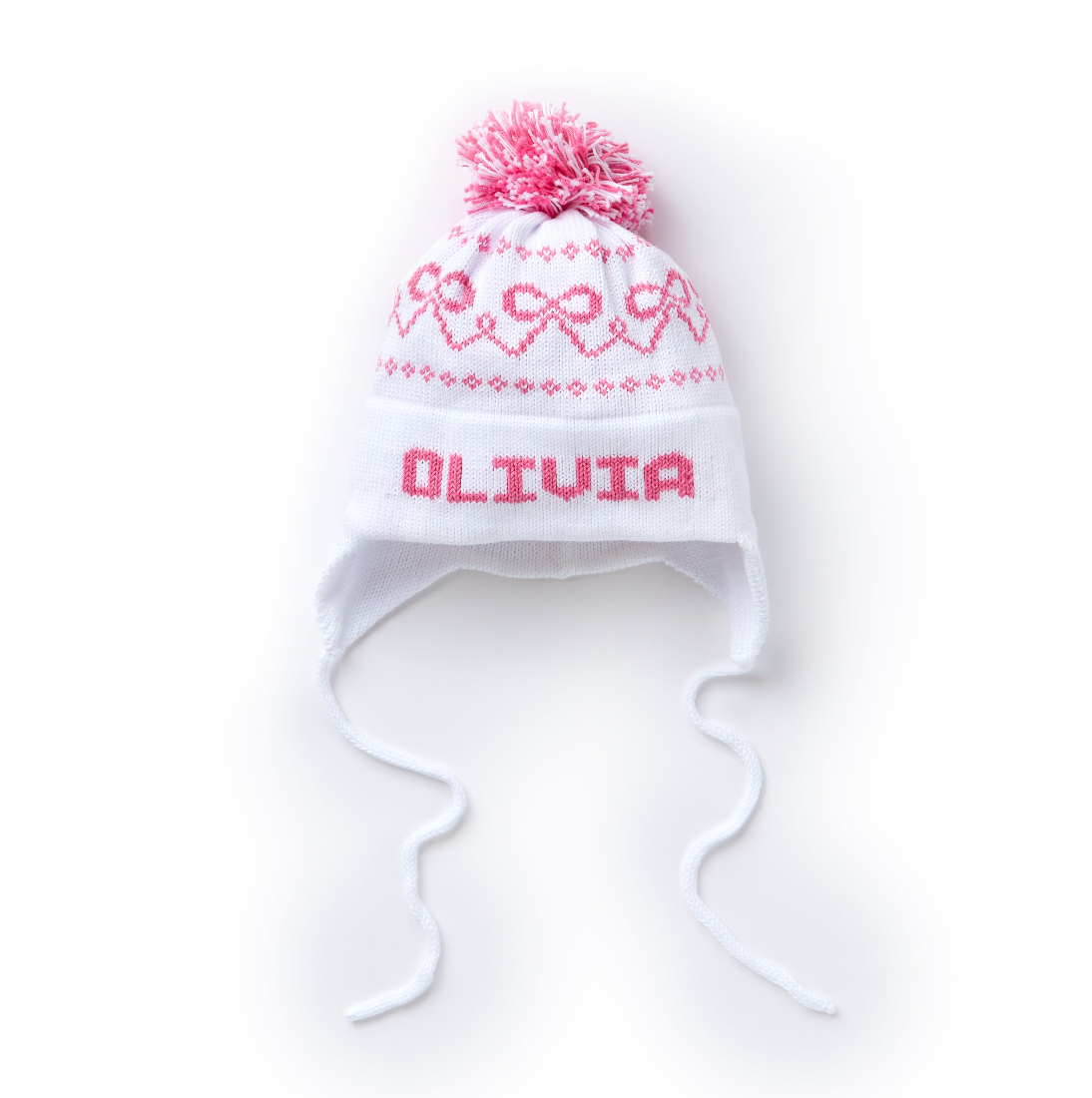 Ear Flap Hat with Name Bow