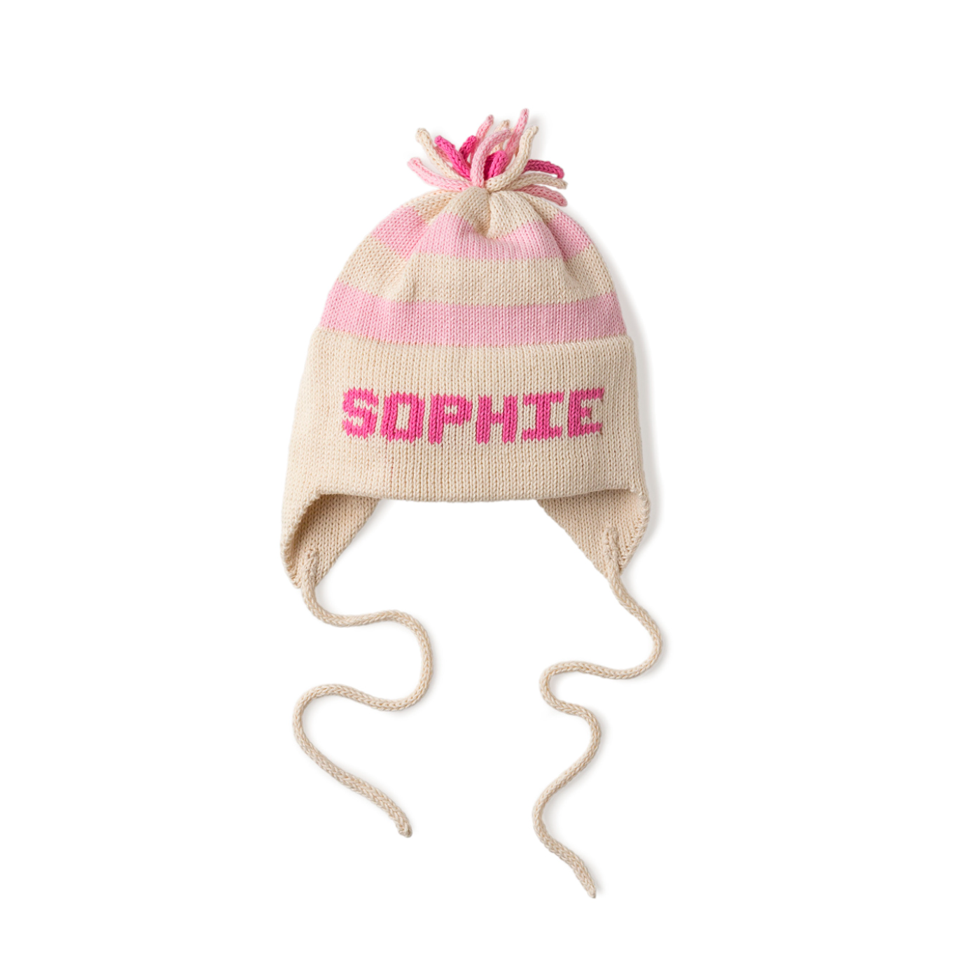 Ear Flap Hat with Name, Stripe (online only)