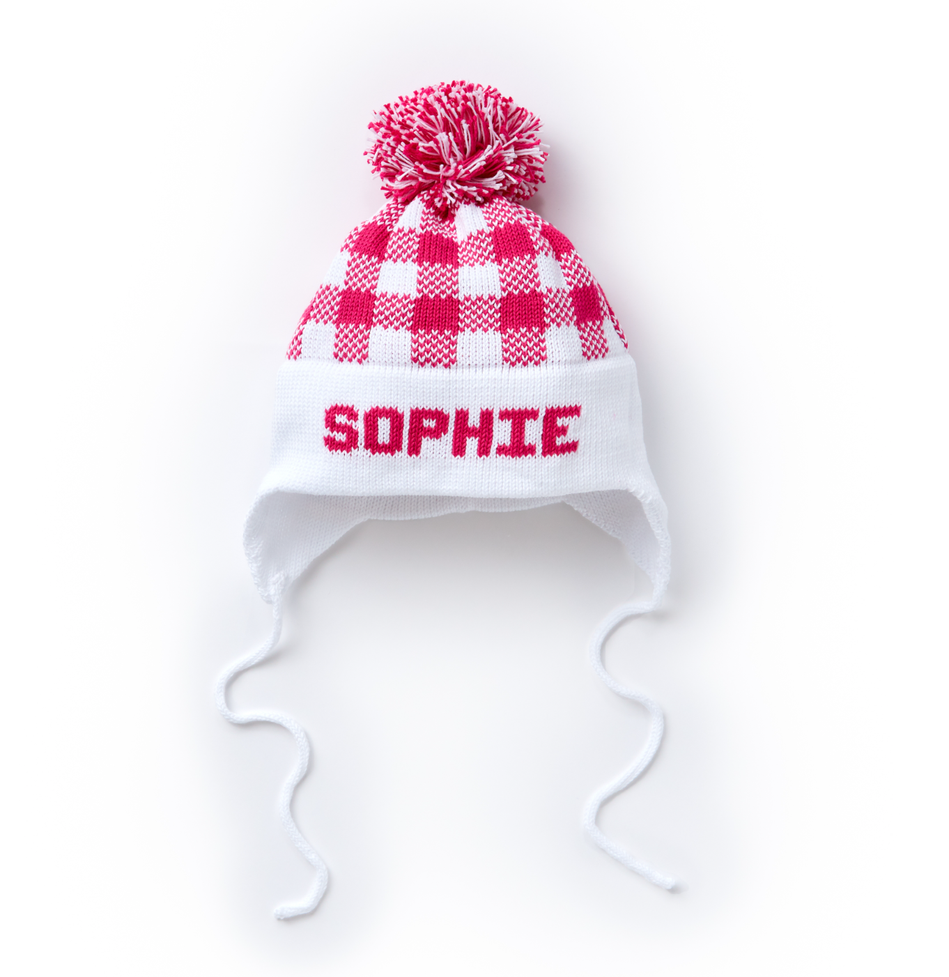 Ear Flap Hat with Name, Plaid (online only)