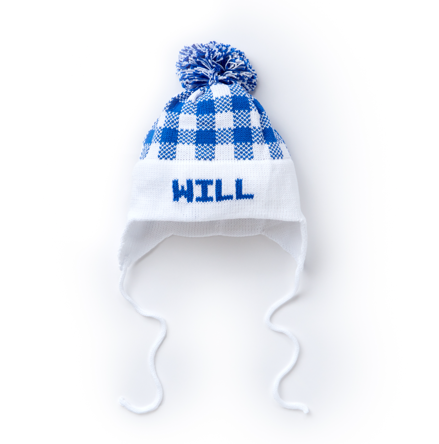 Ear Flap Hat with Name, Plaid (online only)