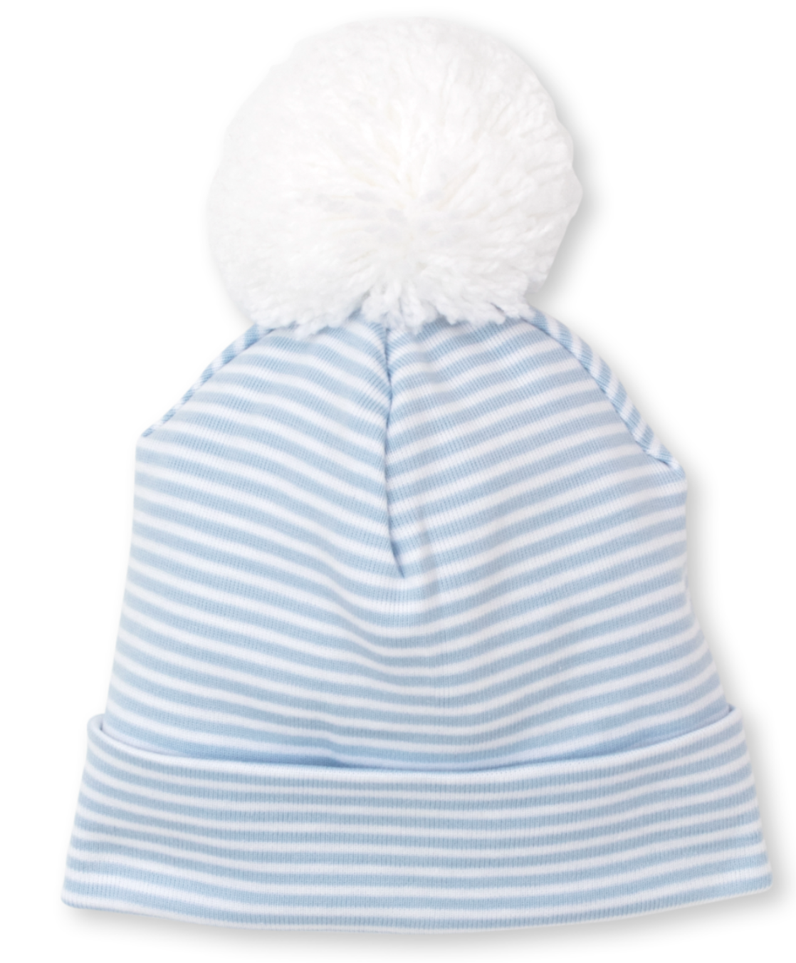 Classic Rib Striped Pom Hat, Blue