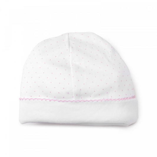 Polka Dot Hat, White with Pink
