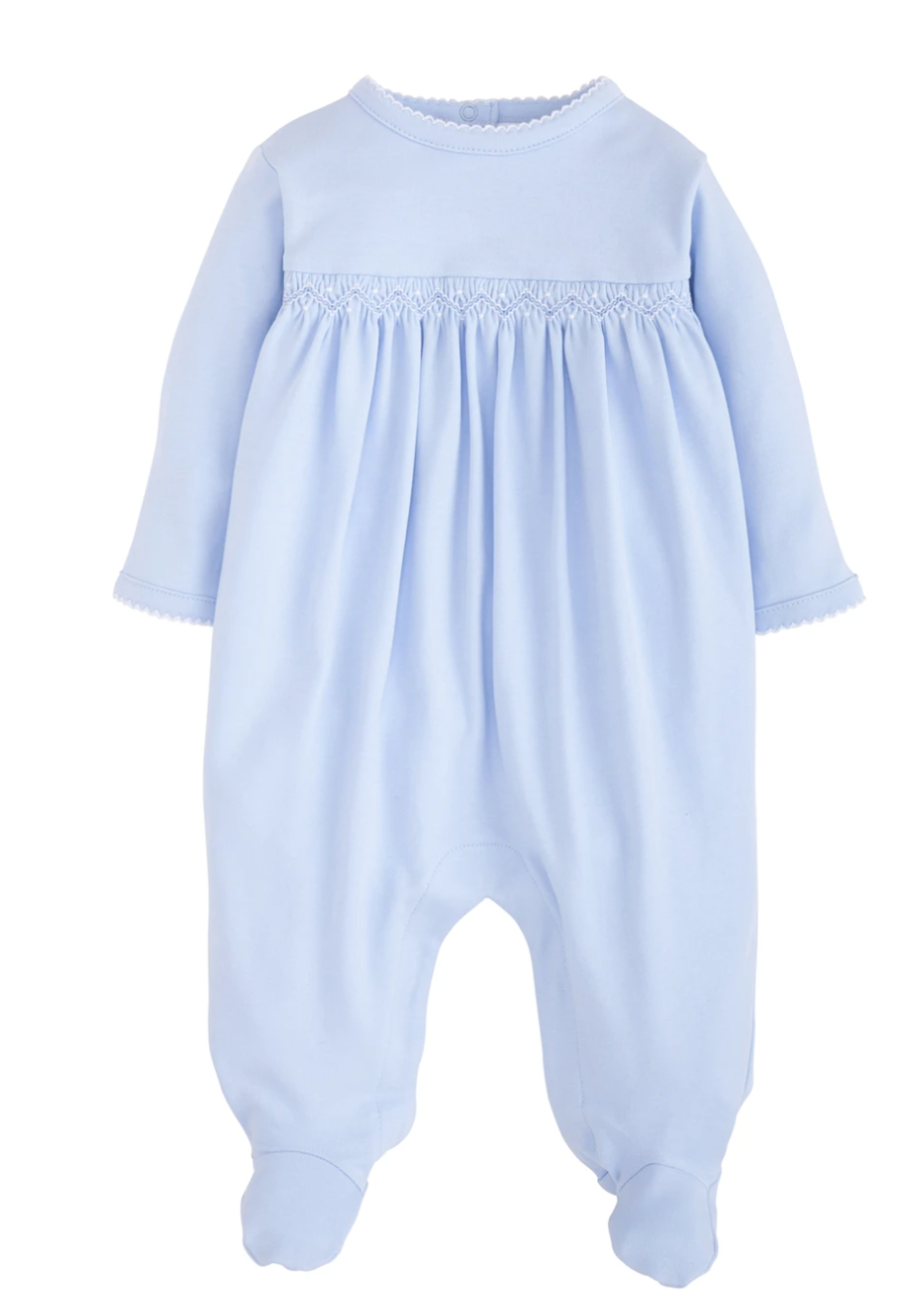 Welcome Home Blue Smocked Footie