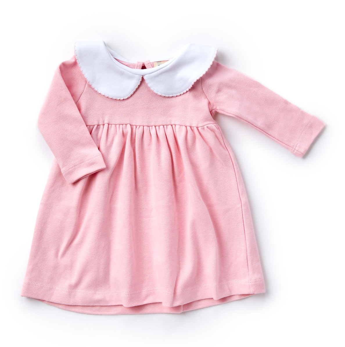 Long Sleeve Collared Play Dress, Light Pink