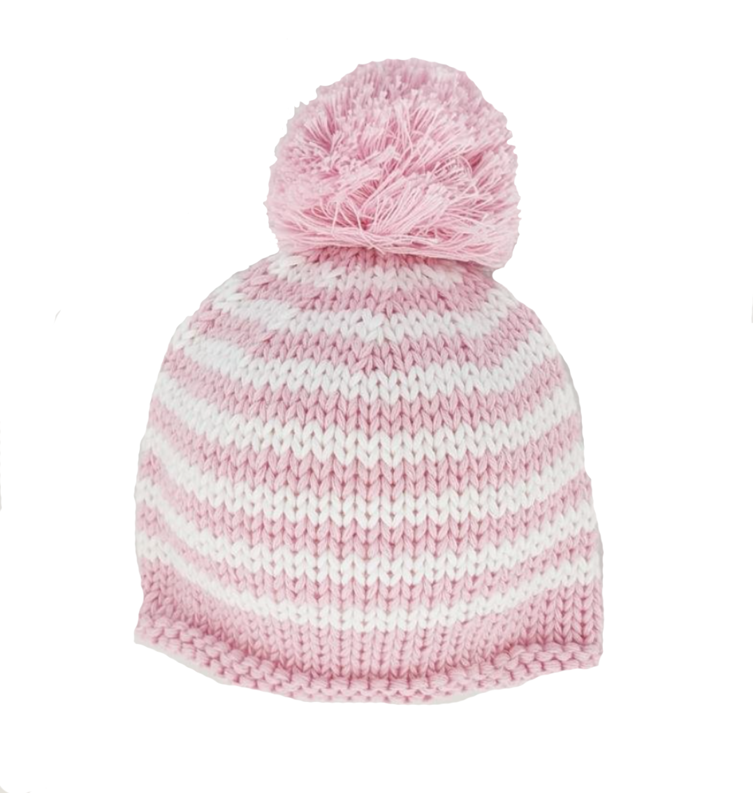Pom Pom Stripe Hat