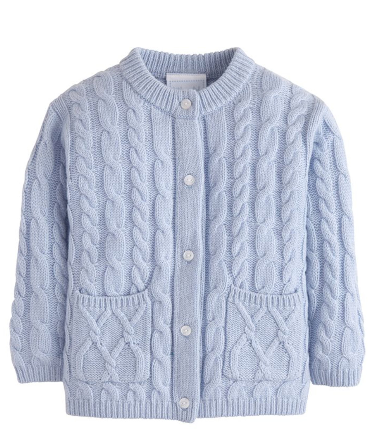 Classic Cashmere Blend Cardigan, Lt Blue