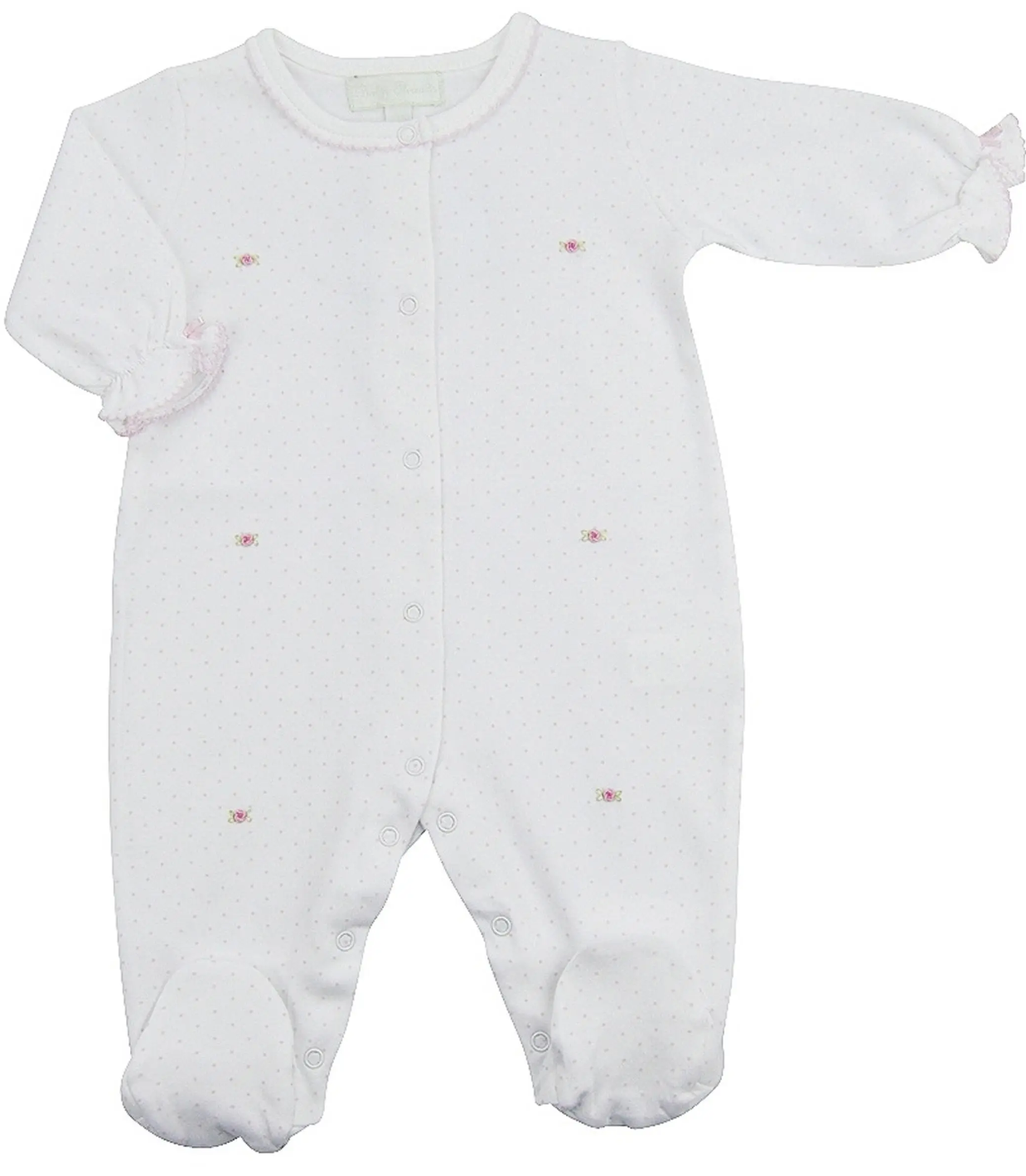 Peggy Rosette Pink Dot Footie