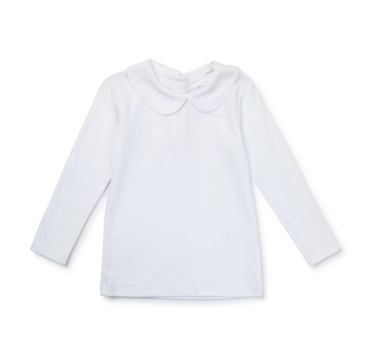 Chandler Long Sleeve Peter Pan Collar White Shirt
